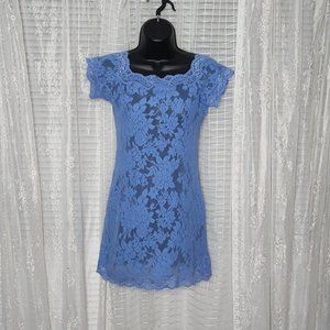 Victoria's Secret Baby Blue Lace Sexy Mini Dress SzM